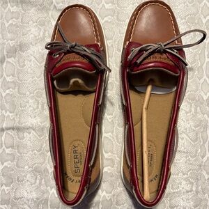 Sperry Women's Tan and Burgundy Loafers
